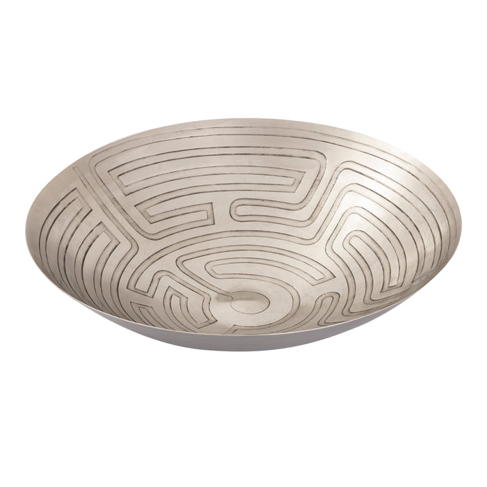 Maze Etched Centerpiece Bowl - Nickel