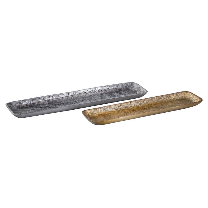 Louk Tray - Set of 2 Silver and Brass