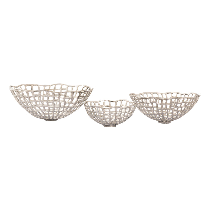 Shore Weave Basket - Set of 3 Nickel