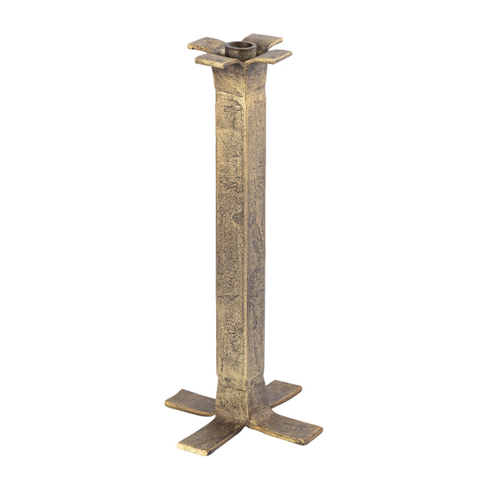 Splay Candleholder - Large Aged Brass