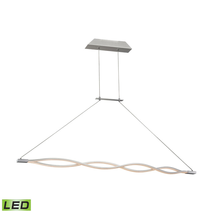 Twist 2'' Wide 2-Light Linear Chandelier - Aluminum