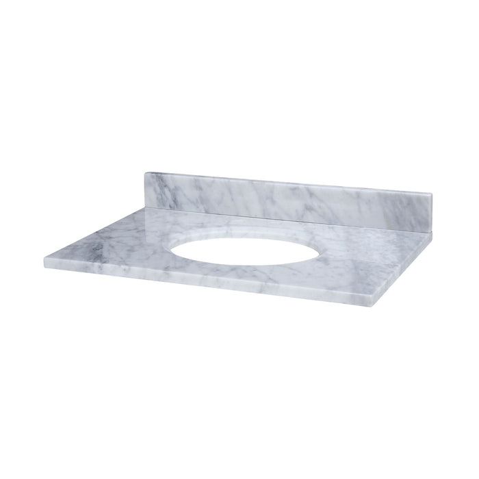 Stone Top - 25-inch for Oval Undermount Sink - White Carrara Marble