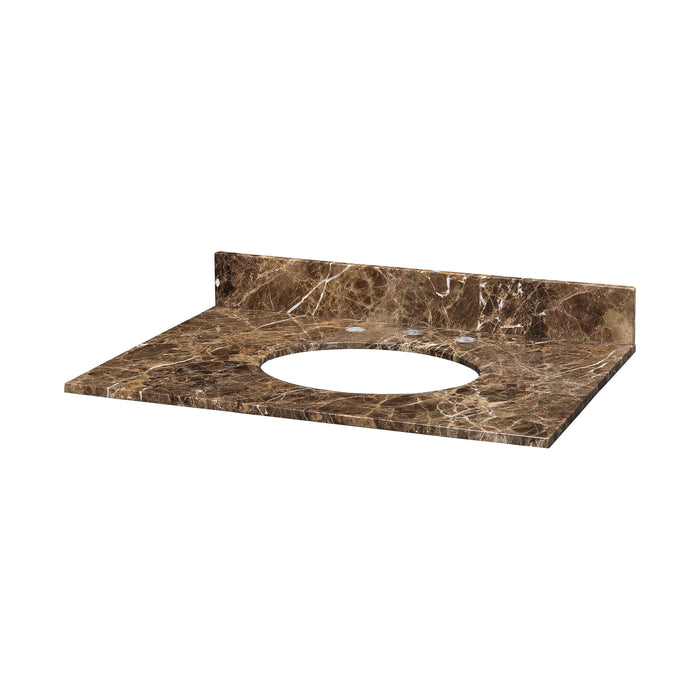 Stone Top - 31-inch for Oval Undermount Sink - Dark Emperador Marble