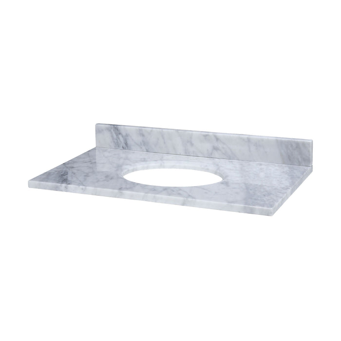 Stone Top - 31-inch for Oval Undermount Sink - White Carrara Marble