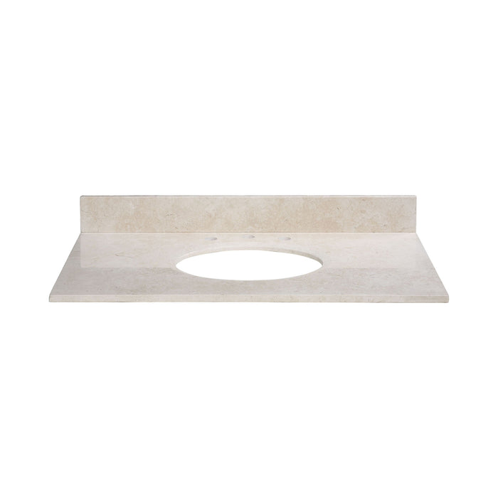 Stone Top - 37-inch for Oval Undermount Sink - Galala Beige Marble