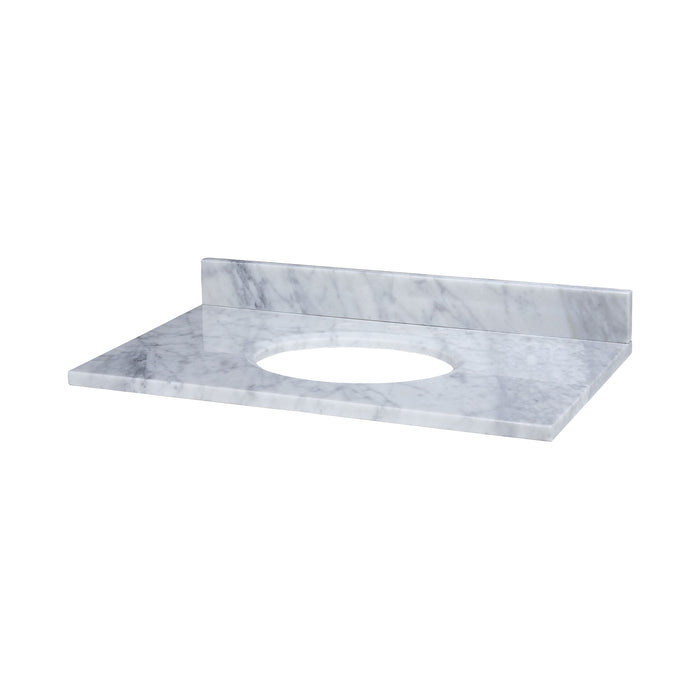 Stone Top - 37-inch for Oval Undermount Sink - White Carrara Marble