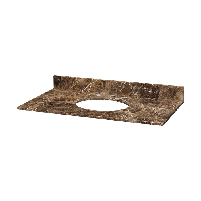 Stone Top - 49-inch for Oval Undermount Sink - Dark Emperador Marble