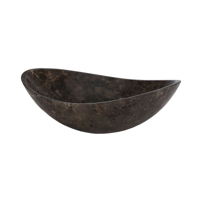 Oval Stone Vessel Sink - Dark Emperador Marble