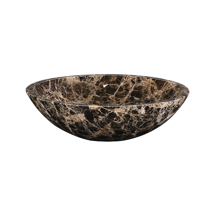 Round Stone Vessel - Dark Emperador Marble