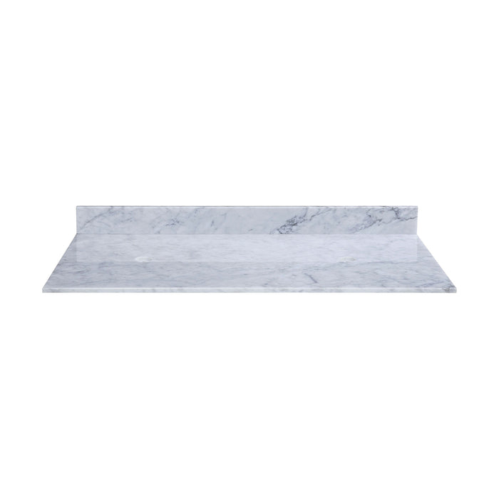 Stone Top - 61 inch for Double Vessel Sinks - White Carrara Marble