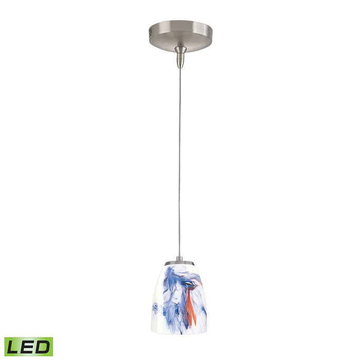 Low Voltage LED Collection 1-Light Mini Pendant in Brushed Nickel with Mountain (MT) Glass