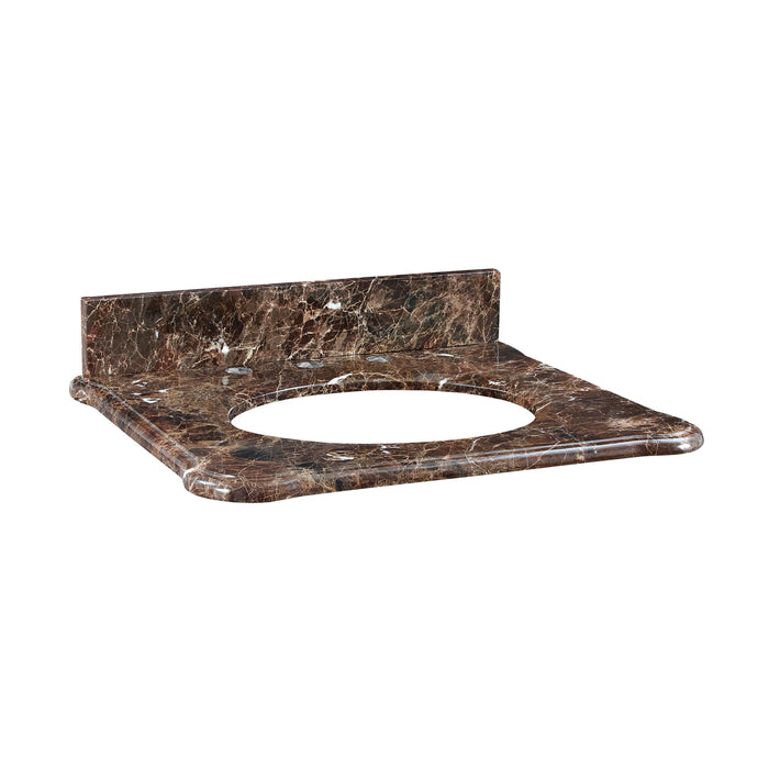 Malago 25-inch Stone Top - Dark Emperador Marble for Oval Undermount Sink