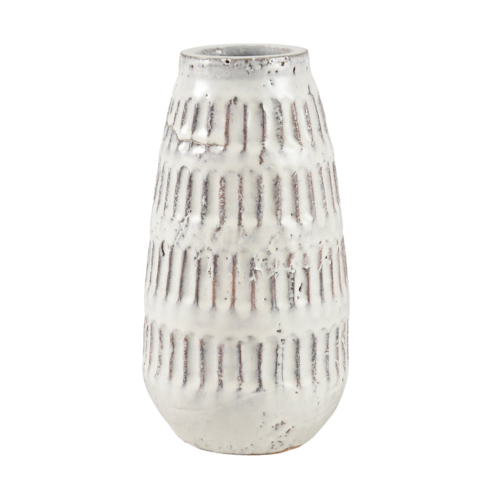 Muriel Vase - Large Aged White Glazed