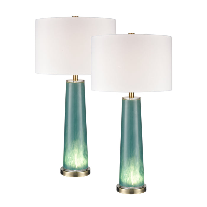 Lyric 34'' High 2-Light Table Lamp - Set of 2 Tall Green