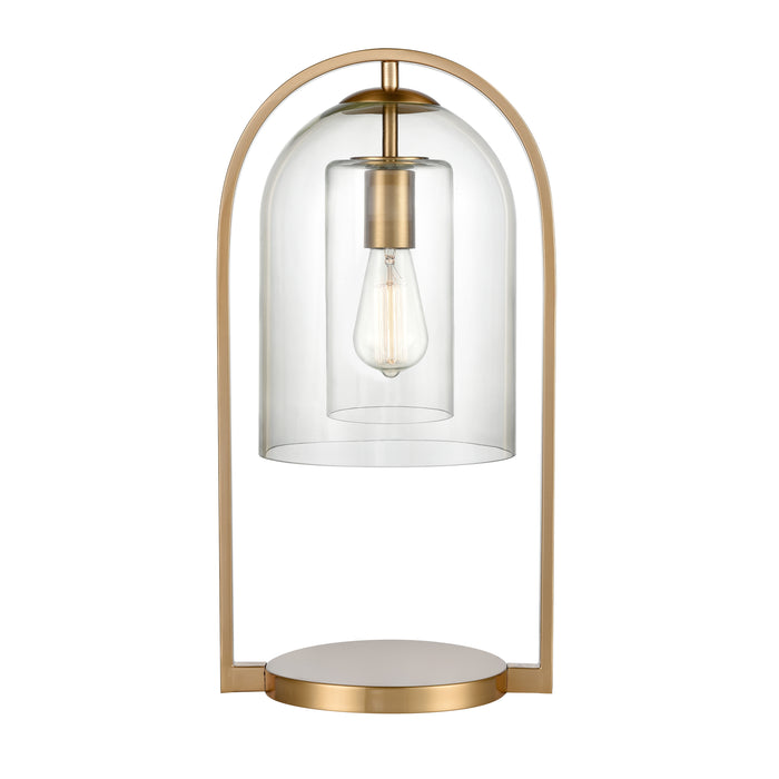 Bell Jar 20'' High 1-Light Desk Lamp - Aged Brass