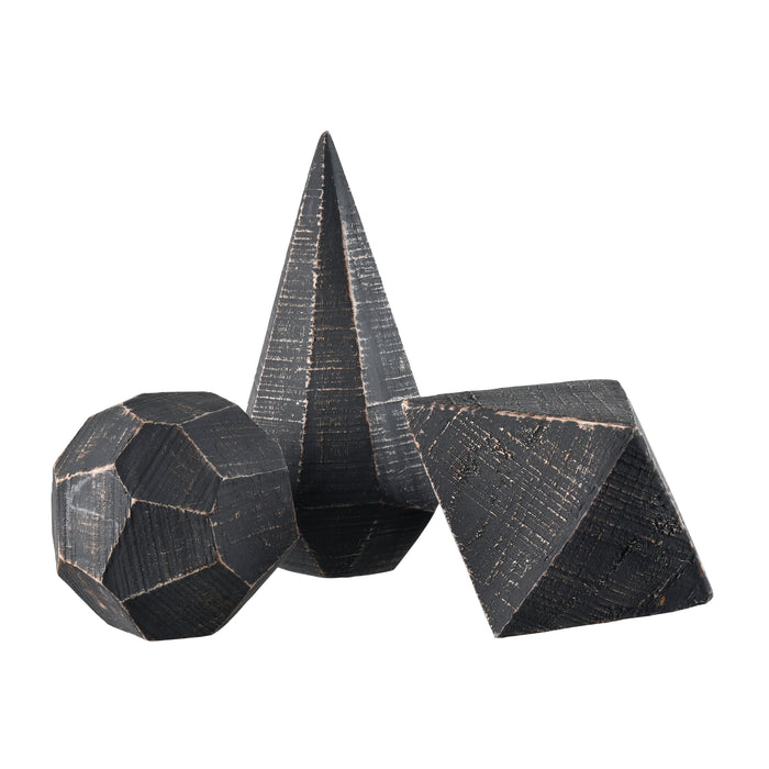 Copas Decorative Object - Set of 3 Black