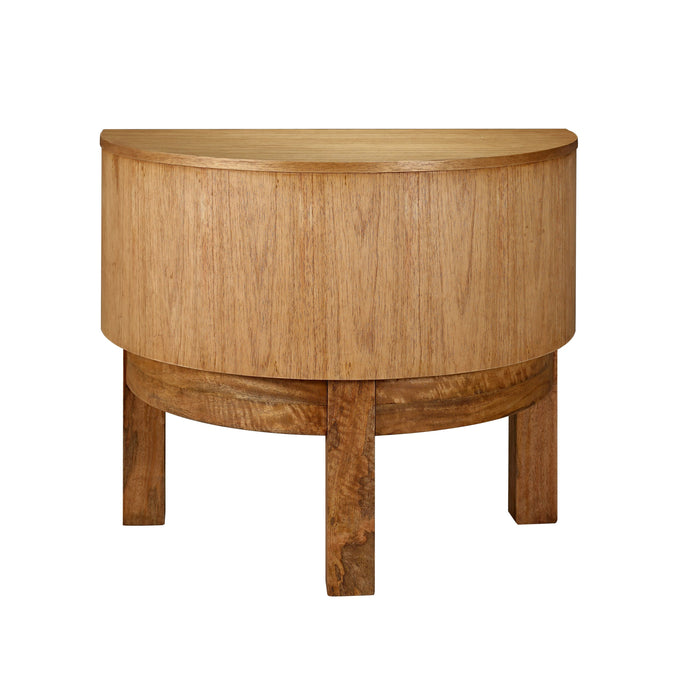 Zander Accent Table - Demilune Wheat Toast