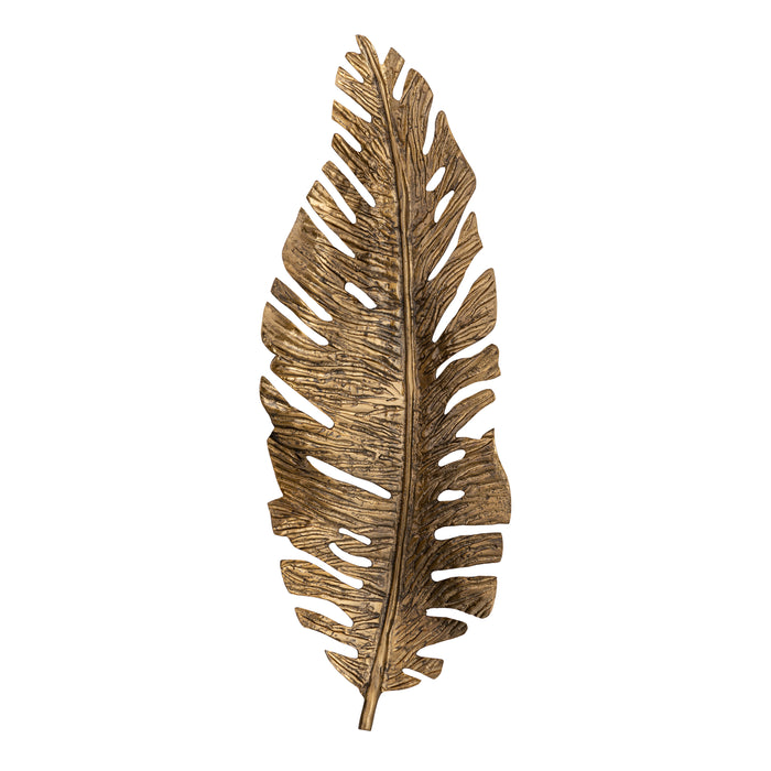 Sago Leaf Dimensional Wall Decor - Antique Gold