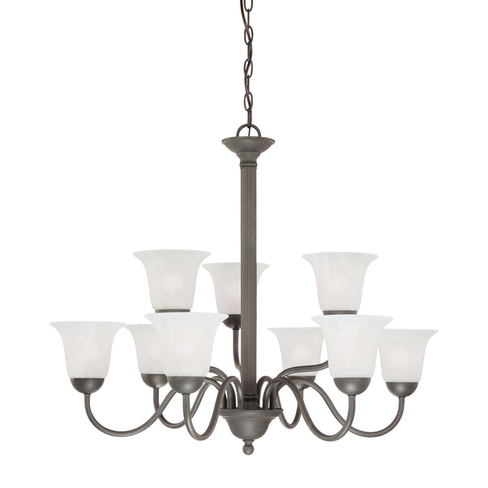 Riva 32'' Wide 9-Light Chandelier - Painted Bronze