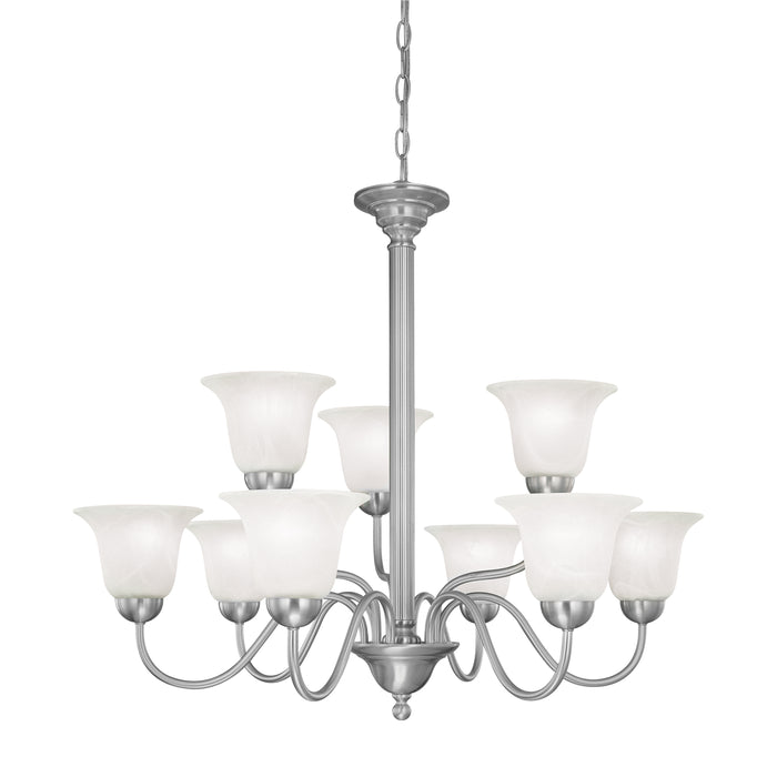 Riva 32'' Wide 9-Light Chandelier - Brushed Nickel