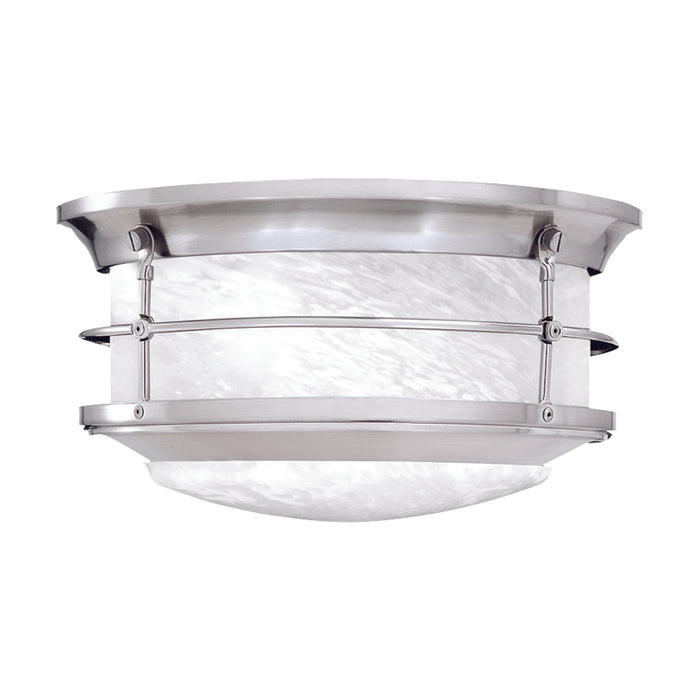 Outdoor Essentials 11.25'' Wide 2-Light Outdoor Flush Mount - Brushed Nickel