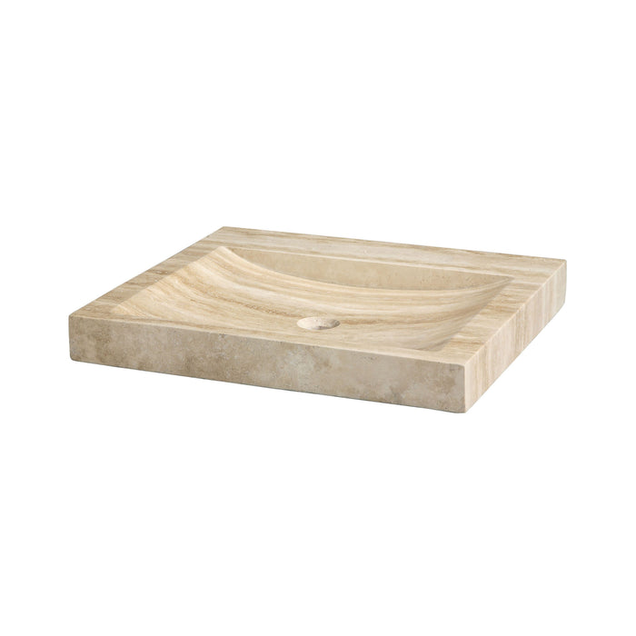 Stone Vanity Top - 24-inch Beige Travertine - No Faucet Holes