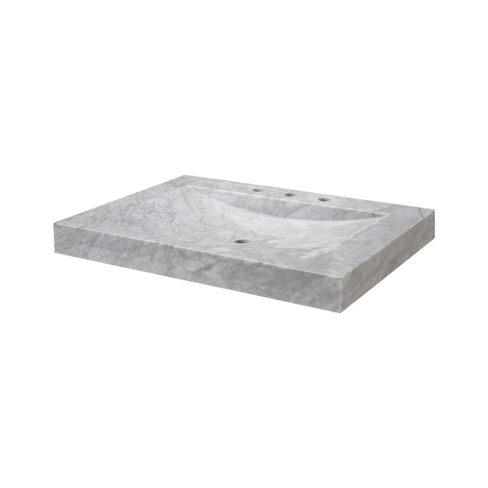 Stone Vanity Top - 24-inch White Carrara Marble