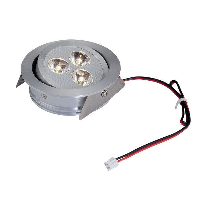 Tiro 3-Light Directional Downlight in Brushed Aluminum with Clear Acrylic Diffuser - Integrated LED