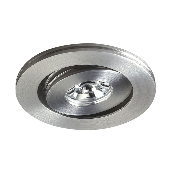 Saucer - LED. Saucer Adjust Smooth , w/source. 38 degree beam Brushed Aluminu