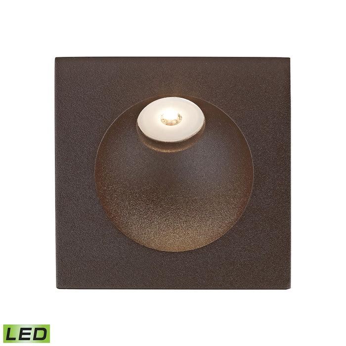 Zone LED Step Light in in Matte Brown with Opal White Glass Diffuser