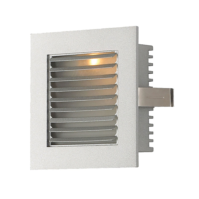 Step Lt - Wall Rec, New Const (Xenon) w/lamp with Louvered fplate/Gray trim